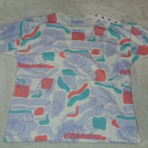 Vintage Goola Gong Seashell Print Women's Tee